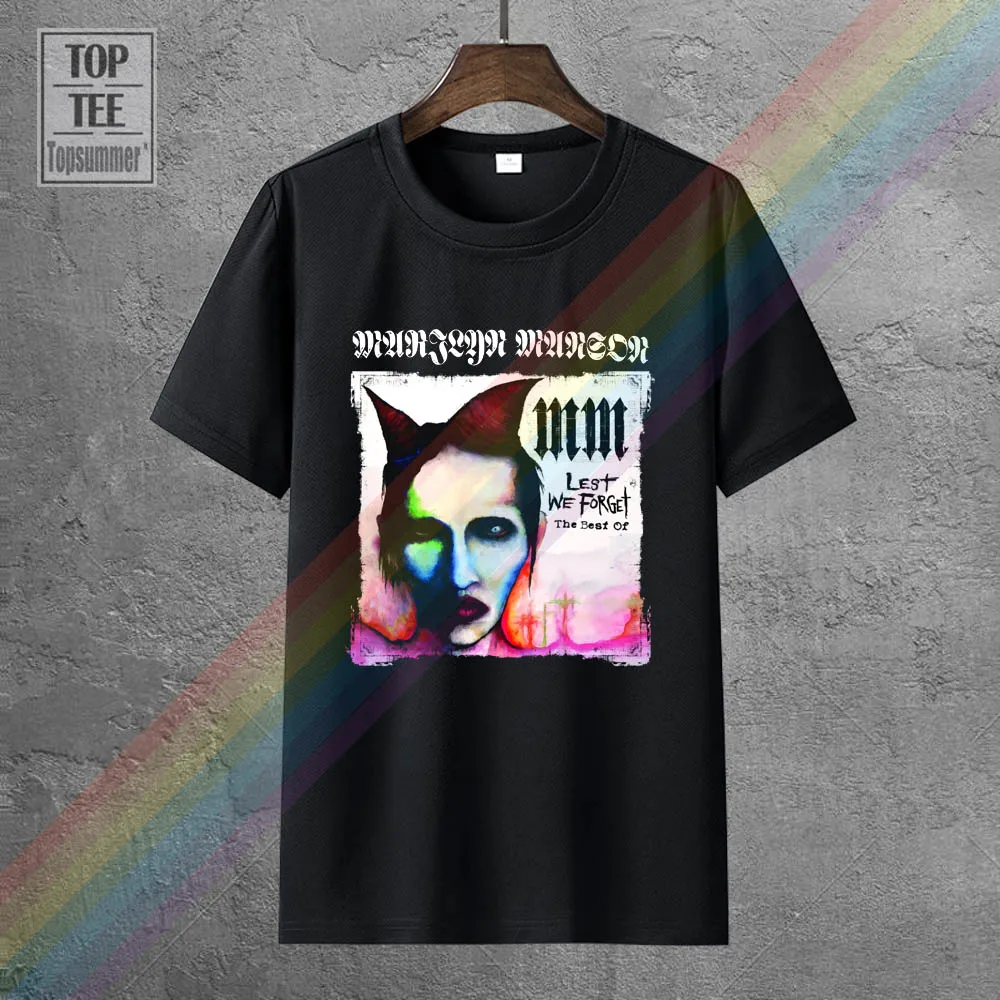 

Marilyn Manson Album Cover Lest We Forget Menblack Tshirt Size S-3Xl