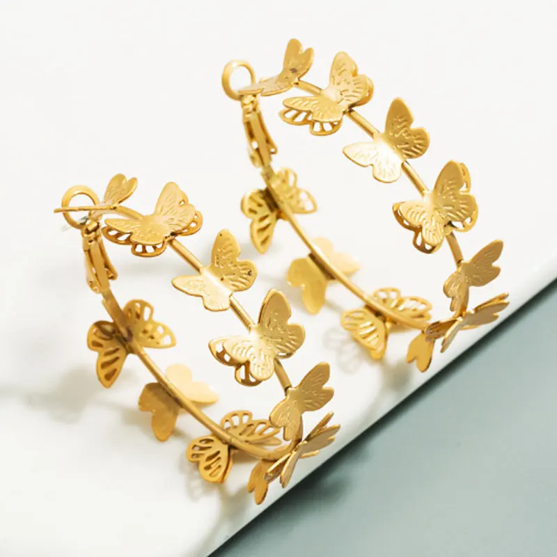 

Butterfly Eardrop Statement Personality Ear Decoration Jewelry Piercing Big Circle Exaggeration Earrings Party Women Earring