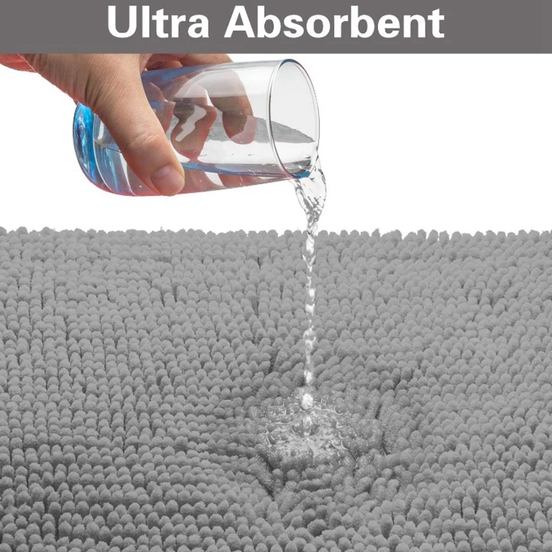 Набор ковриков для ванной из синели мягкий плюшевый нескользящий коврик душа +