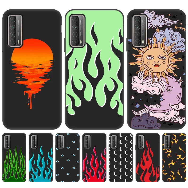 P Smart 2021 Flame Fire Phone Case For Huawei P30 P40 Lite Case For Huawei P Smart Plus 2019 P20 Pro P10 PSmart 2020 Cover Shell