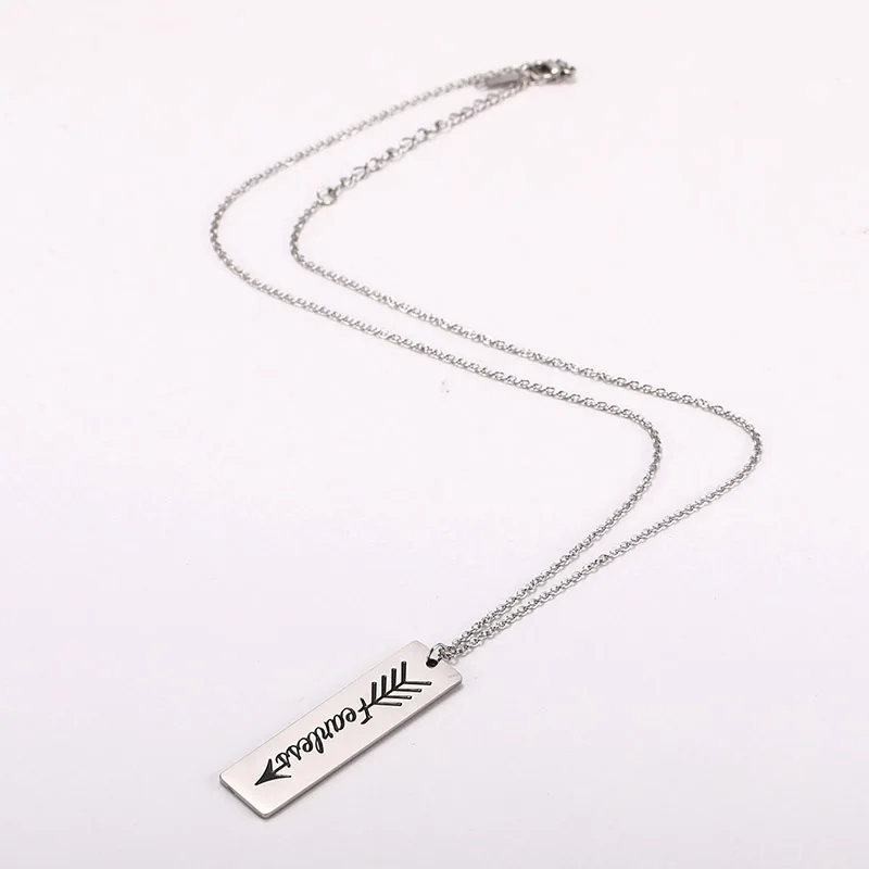 Unift классический Прямоугольный кулон из нержавеющей стали с резьбой вера мечта