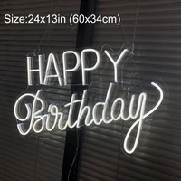 custom led neon sign happy birthday suitable for family friends birthday party at home restaurant cafe decor neon light