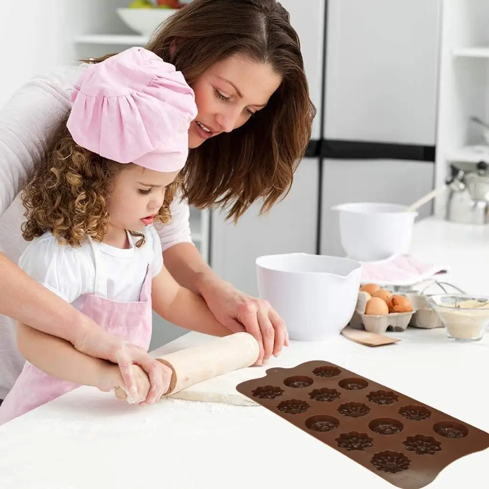 15 полость силиконовая форма для выпечки в Декор пресс форм с цветочным принтом