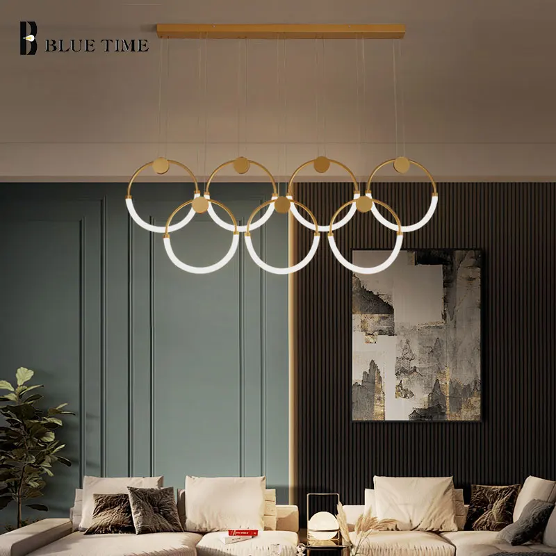 

Circle Rings LED Pendant Light for Living Room Dining Room Kitchen Parlor Decor Hanging Lighting Home Indoor Modern Pendant Lamp