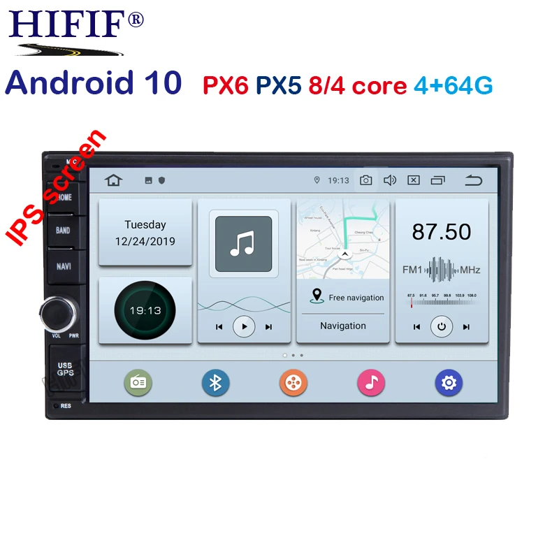 7 &quotIPS экран DSP 2 DIN Универсальный Android 10 Автомобильный мультимедийный плеер GPS для