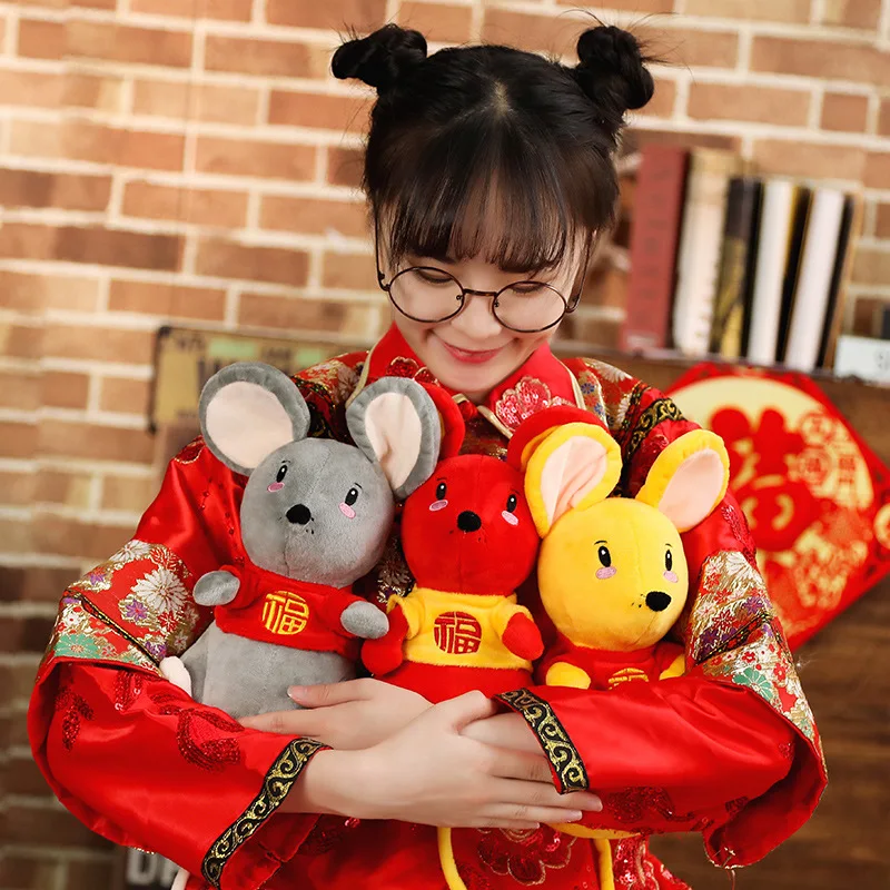 30 см Крыса плюшевая игрушка 2020 Новогодняя мышь крыса год талисман мягкие куклы