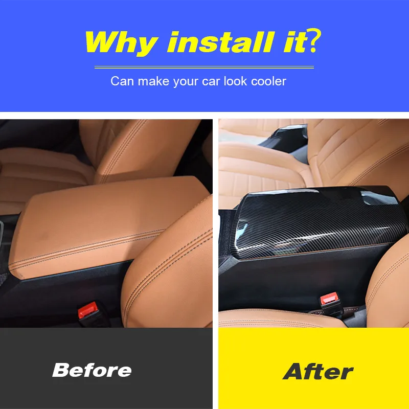 Крышка центрального подлокотника автомобильные аксессуары карбоновый декор