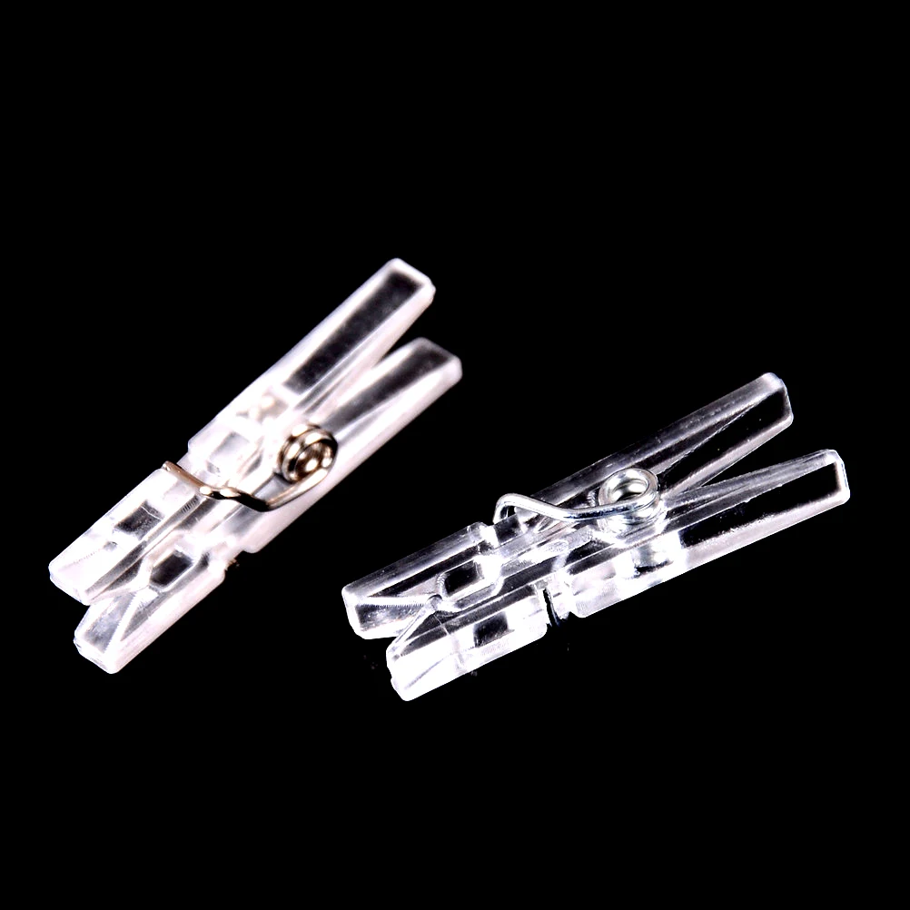 20 PCS 25mm Quality Mini Spring Clear Transparent ClipsPeg Pin Clothespin Craft Clips Clothes Photo Paper Party Home Decoration | Дом и сад