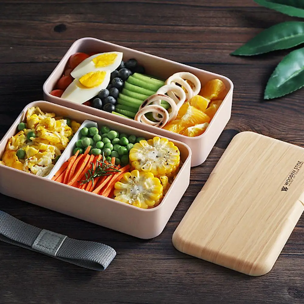 Деревянный ланчбокс для детский пищевой контейнер bento box lunchbox loncheras para mujer caja de