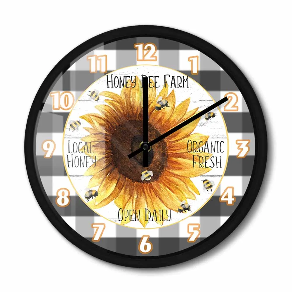

Настенные часы с подсолнухами, пчелами, активацией звуком