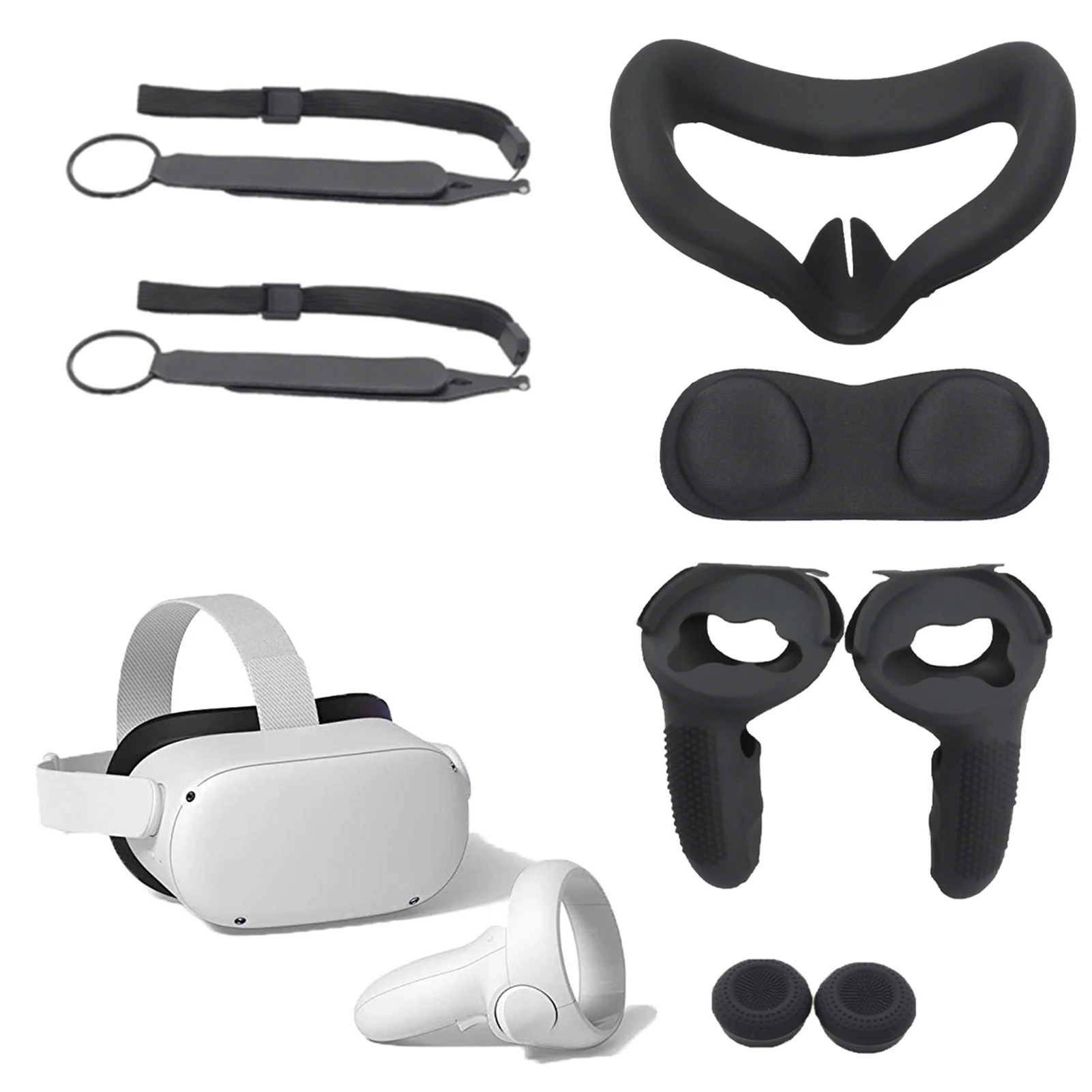 

Мягкая силиконовая маска для глаз, защитная накладка для очков Oculus Quest 2 VR, унисекс, набор защитных ручек VR, аксессуары для VR, Прямая поставка
