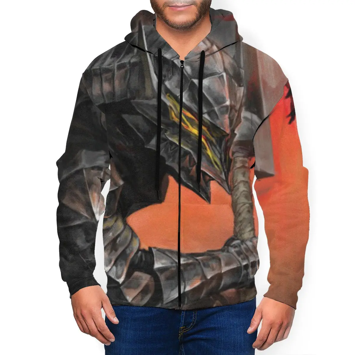 

Berserk Anime 3D Printed Zipper Hat Hoodie for Men Women Casual Winter Sweaters