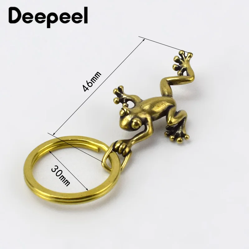 2 шт. экологичный Ретро Твердый латунный брелок с дизайном лягушка Крючки Кошелек