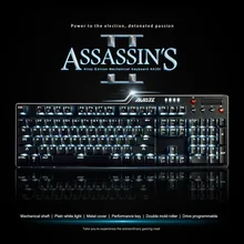Ajazz assassin II alloy mechanical keyboard ak35i multimedia knob game backlight chicken eating keyboard support ergonomic key n