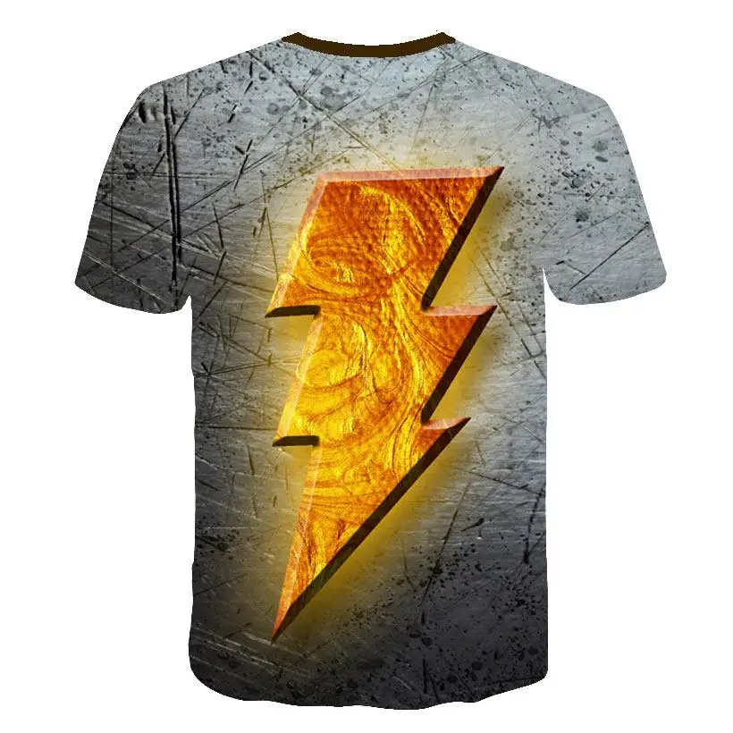 Shazam/футболки с 3D принтом Детская футболка детские топы для мужчин новинка 2019 года