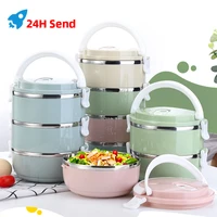 stainless steel lunch box thermal for food lunchbox for kids picnic bento box office workers school tableware storage container