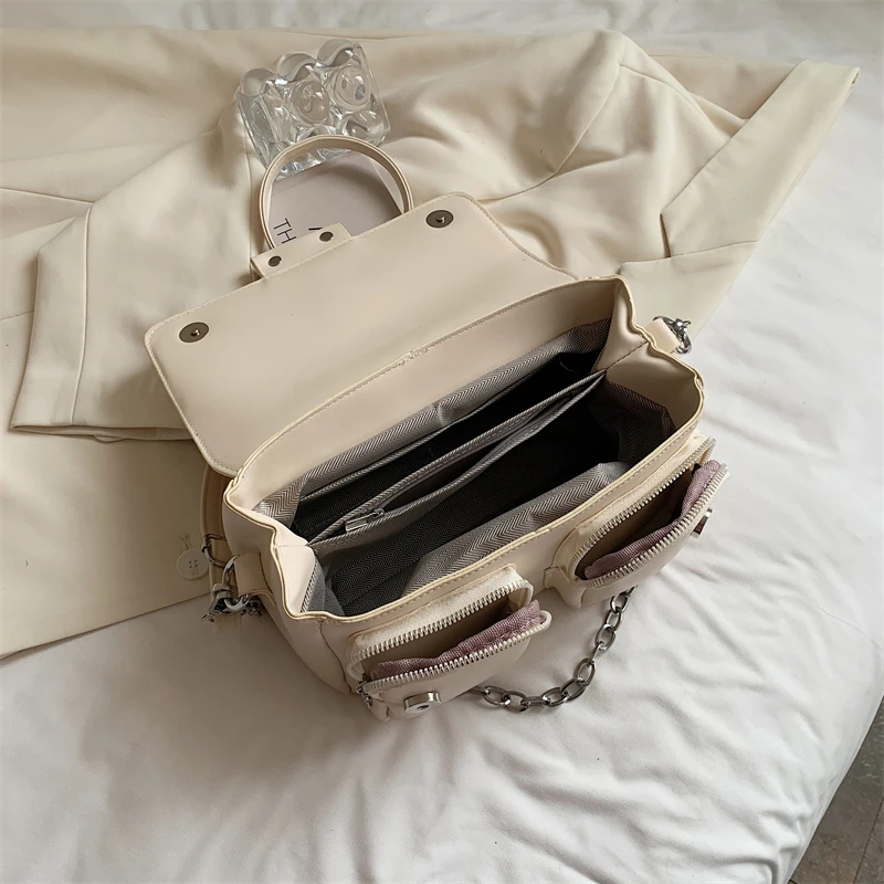 

Chain Crossbody Bags for Wome New Fashion PU Leather Shoulder Bag Ladies Luxury Handbag Designer Solid Small Messenger Bag 44z