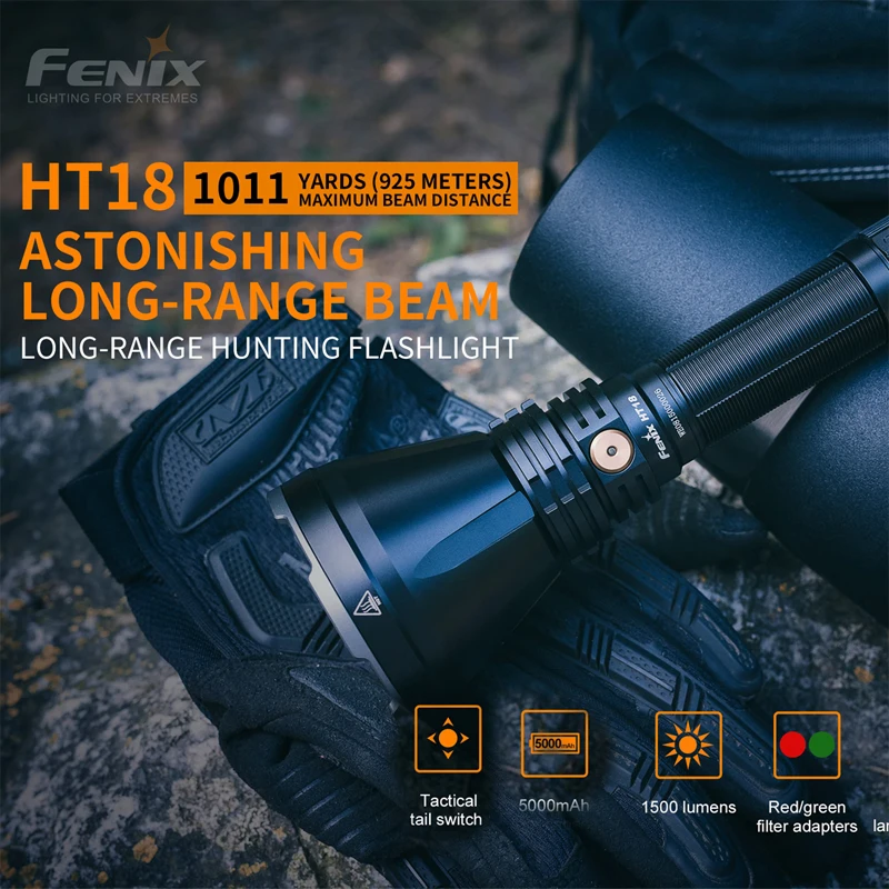 Fenix HT18 специально разработан для охоты освещения 1500 люменов Максимальная