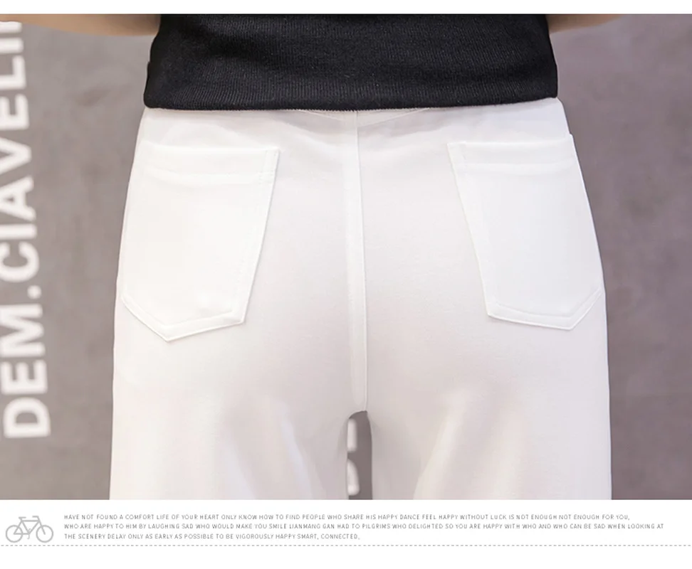 

2019 New Fashion Wide-legged Pants Elastic Chiffon Knitted Loose Pregnant Women's Belly Pants