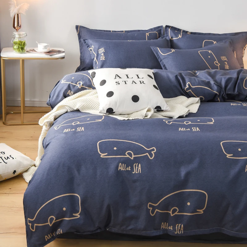 

Thickened long-staple cotton sanded four-piece set of sanded cotton