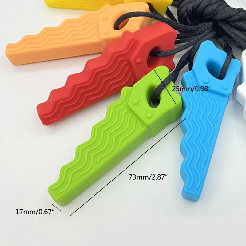 

6 Pcs Sensory Chew Necklace Kids Teething Toys Chewing Pendant Silicone Teether 203E