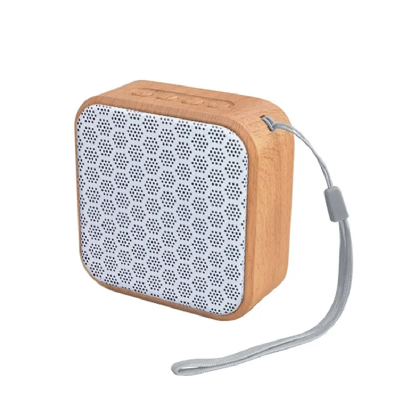 

EasyLIFE square wood grain wireless gift new mini card portable small subwoofer SX015