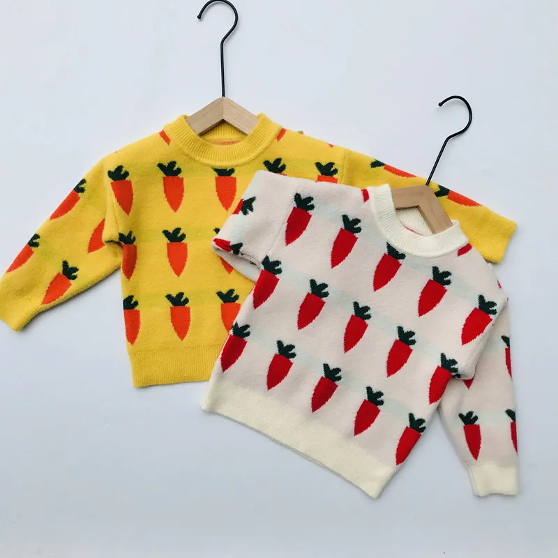 Детские свитера для девочек дизайн морковки детей от 2 до 7 лет можно носить
