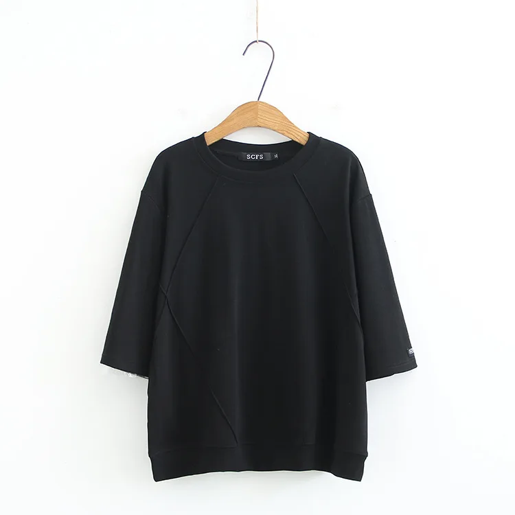 

Женская трикотажная футболка с круглым вырезом, большого размера