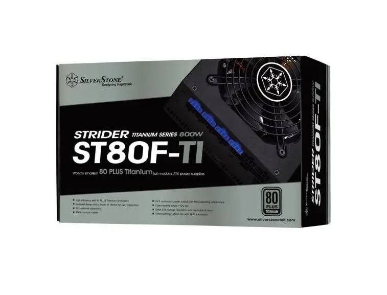 

SilverStone 800W ST80F-TI (ATX Power 80plus Titanium / Full Module / 120mm Fan)