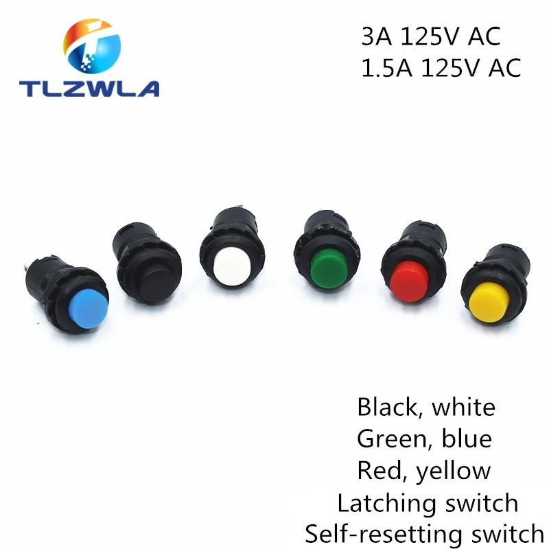 

100pcs Self-Lock /Momentary Pushbutton Switches DS228 DS428 12mm OFF- ON Push Button Switch 3A /125VAC 1.5A/250VAC DS-228 DS-428
