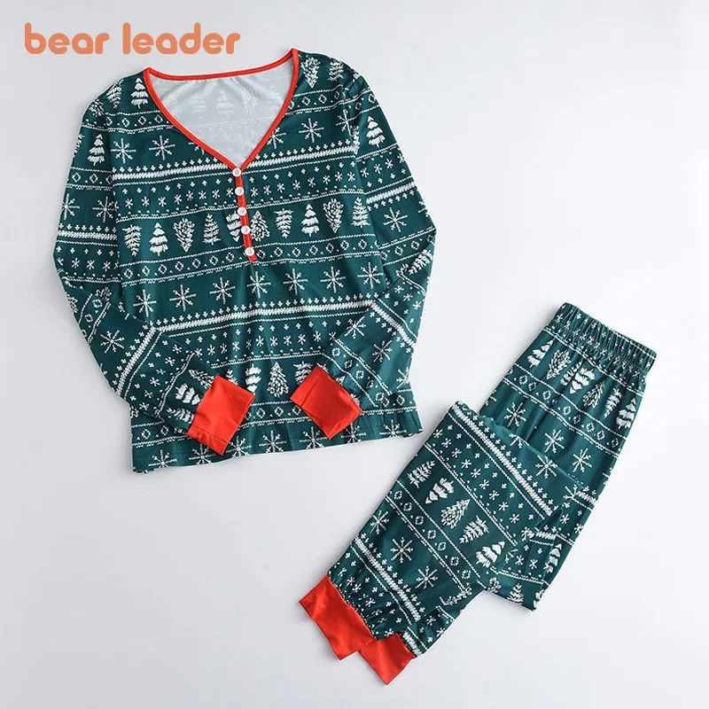 Bear Leader Christmas Family Mom And Daughter Matching Outfits Fashion Print Clothing Set Men Women Girls Baby Cute Clothes Suit