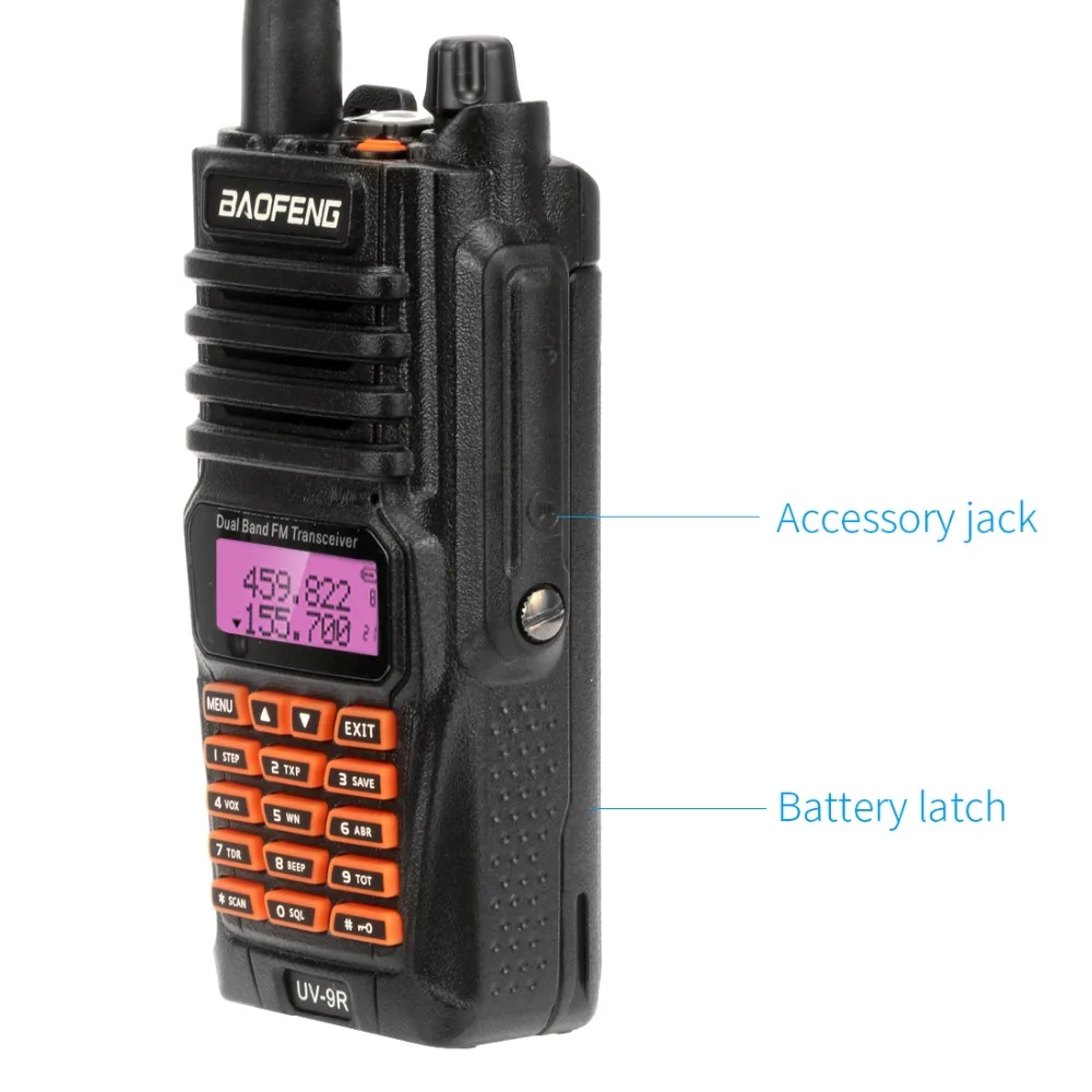 Baofeng UV-9R Водонепроницаемая рация IP67 5 Вт двухсторонняя радиостанция UHF VHF наружная Двухдиапазонная рация