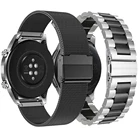Ремешок из нержавеющей стали для galaxy Watch 3 41 45 мм gear S3 S2, спортивный браслет с петлей для Amazfit Bip, Huawei GT, 20 22 мм