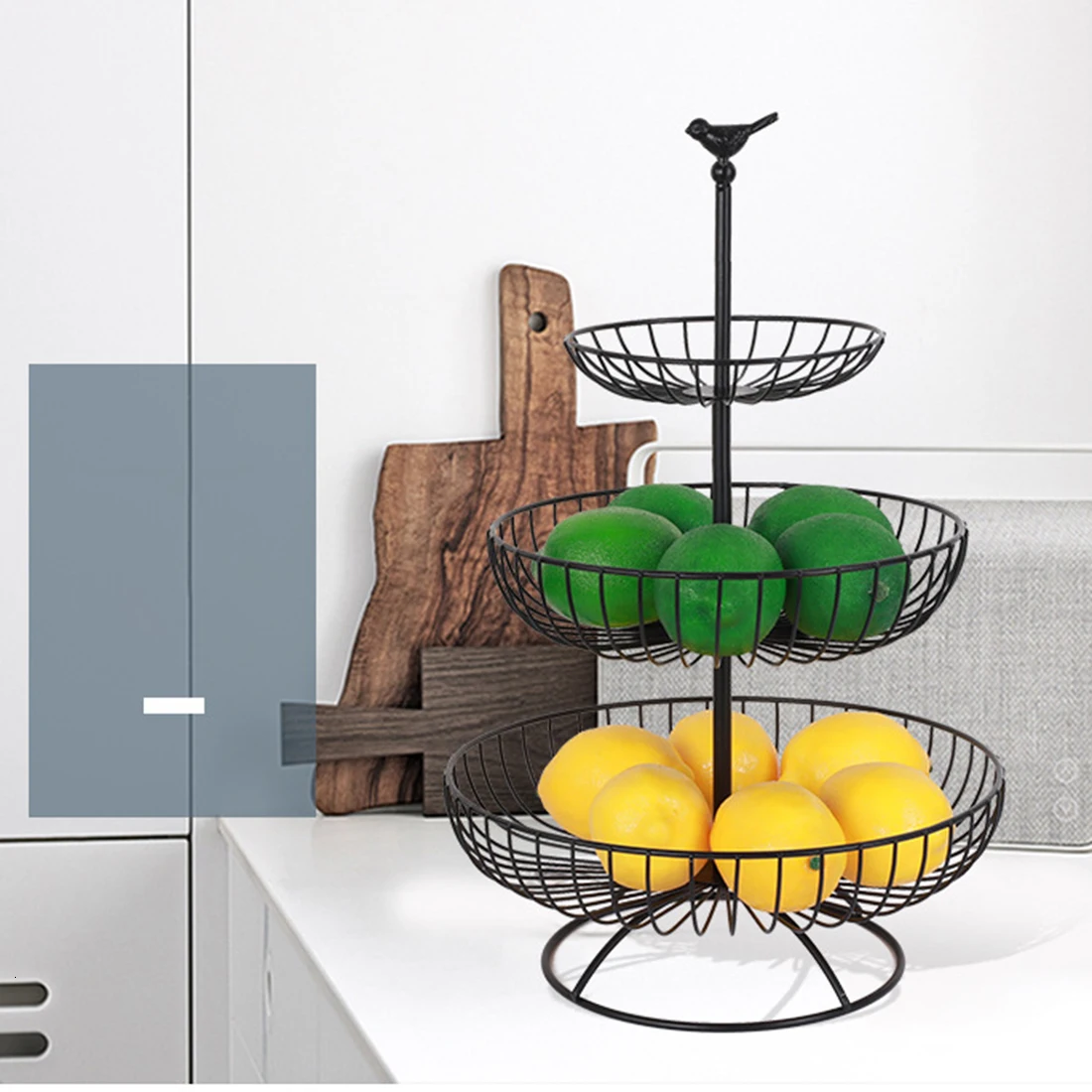 3 х уровневый из кованого железа сервера корзина для фруктов закуски стойки