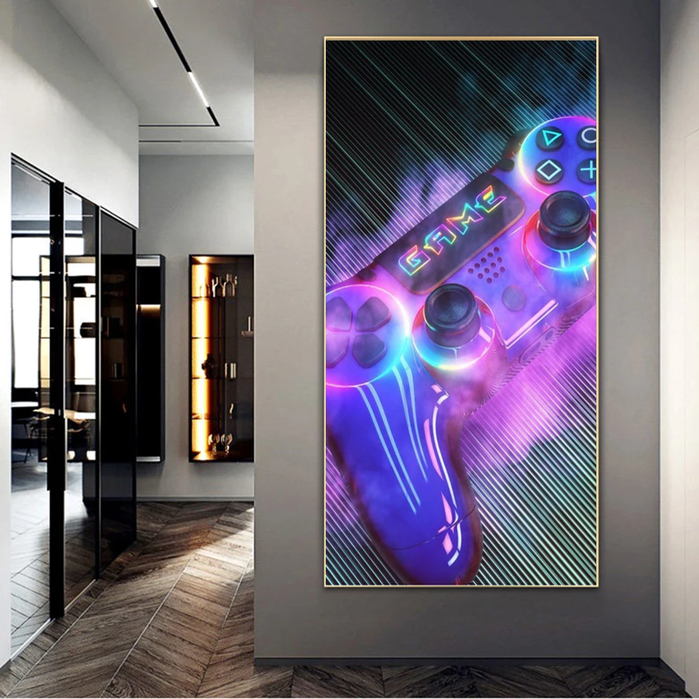 Геймерский ручной контроллер Playstation холст живописи плакаты и печати игровая комната Cuadros декоративное изображение на стену и домашний декор.