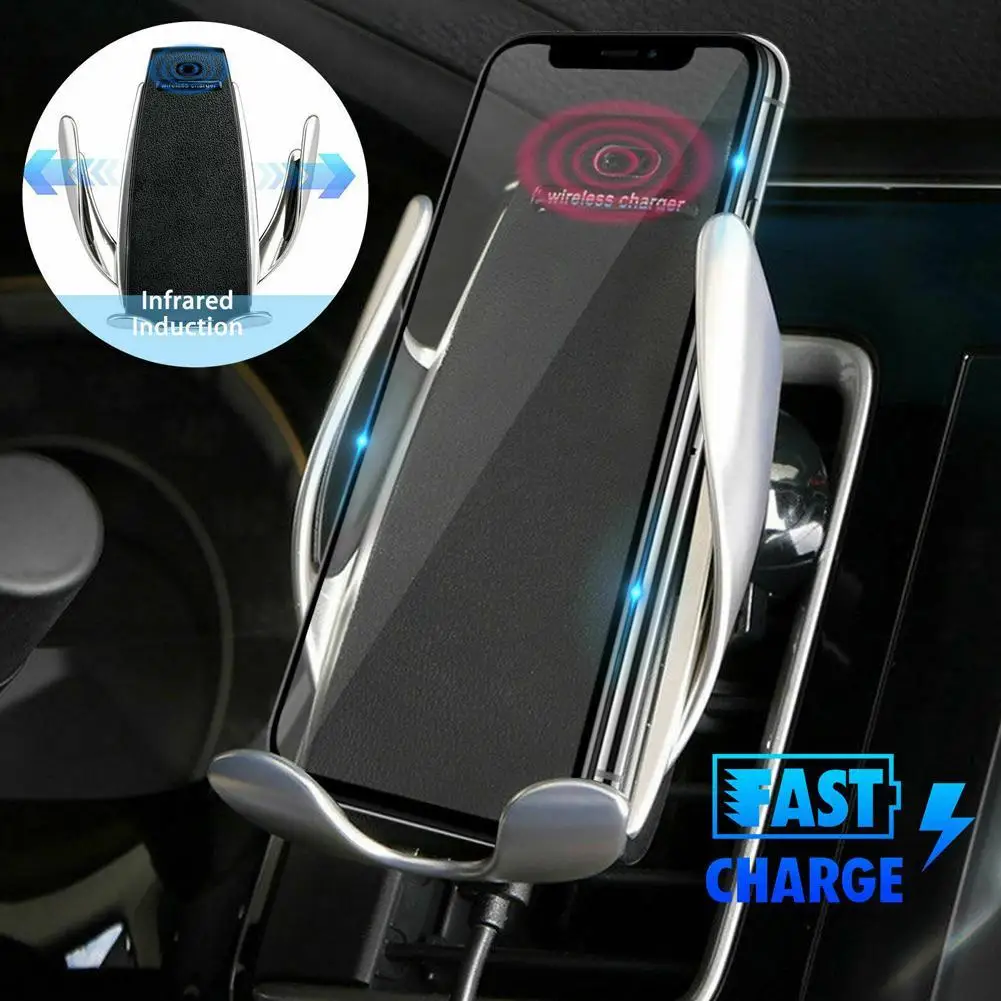 360 Вращение 10 Вт автомобильное беспроводное зарядное устройство для iPhone XS X 8 Авто держатель мобильного телефона Быстрая зарядка держатель на вентиляционное отверстие автомобиля gps подставка