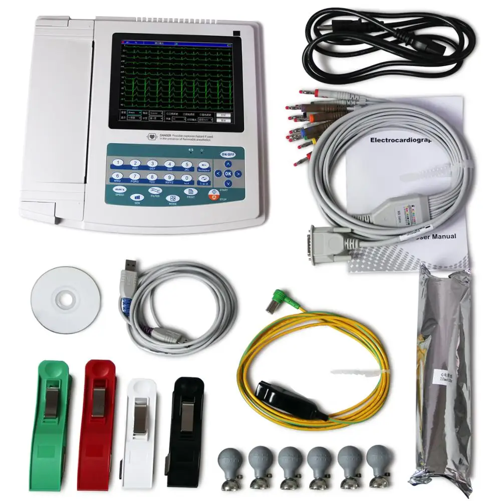 CONTEC USA wasehouse 3 /12 канальный ECG машина с бумагой для принтера ПК программное
