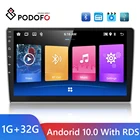 Podofo Android 10.0 GPS навигация автомобильный стерео 2Din 10,1 ''FM RDS 1G + 32G мультимедийный плеер для универсального VW Nissan Hyundai Toyota