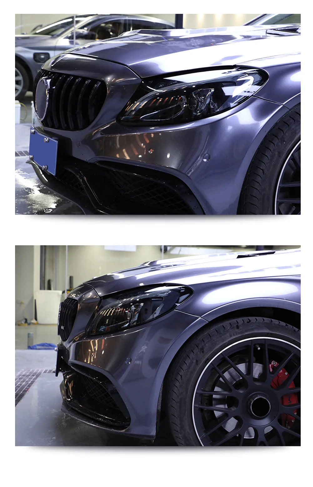 Newest For Mercedes Benz A C E GLC GLA CLA GLS GLE Class W177 W205 W213 Car Headlamps TPU Smoked Black Headlights Protector Film