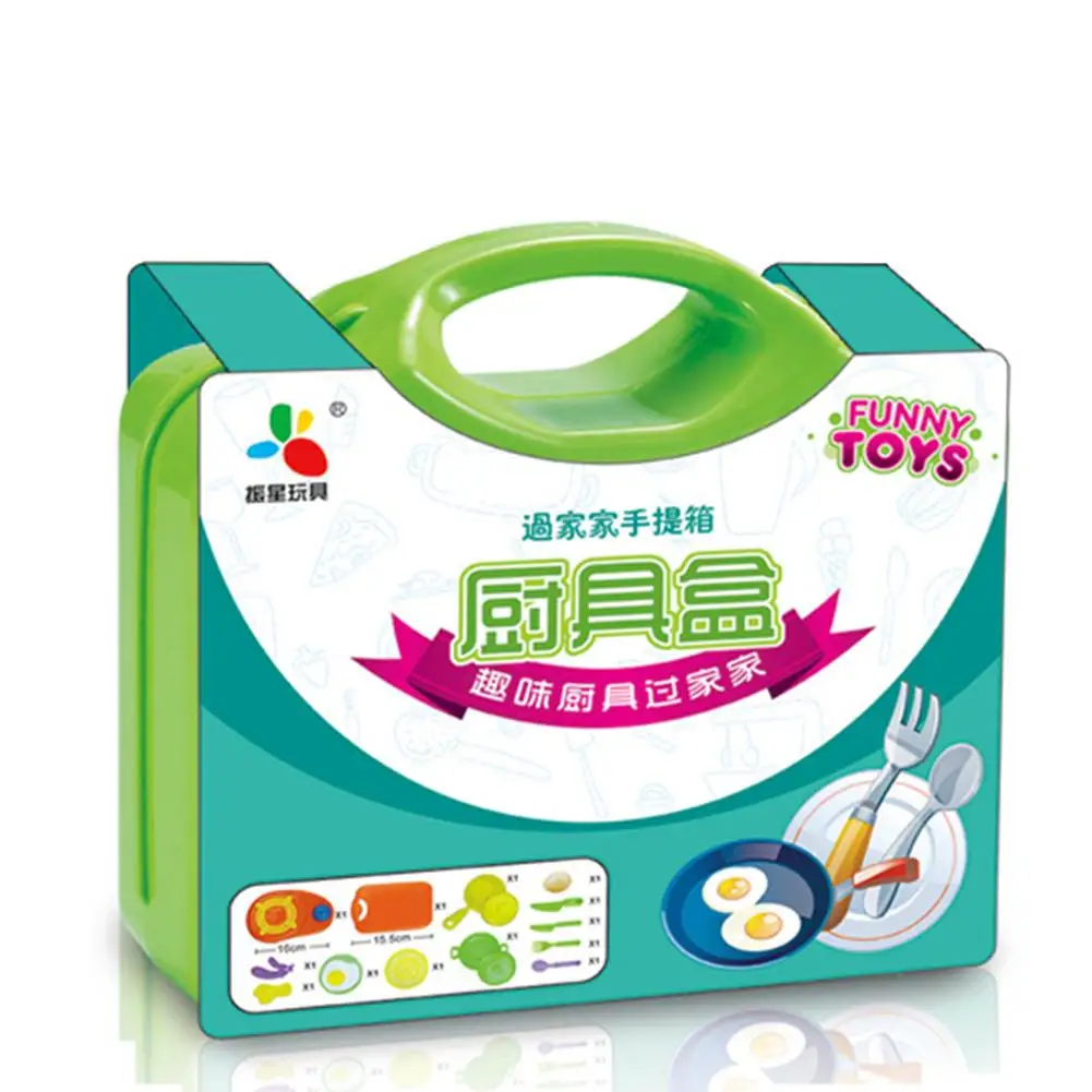 

13Pcs/set Kitchen Pretend Play Children Simulation Cooking Tableware with Suitcase Kids Educational Toy