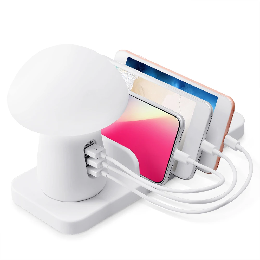 Новое зарядное устройство USB для телефона ночная лампа в виде гриба беспроводная