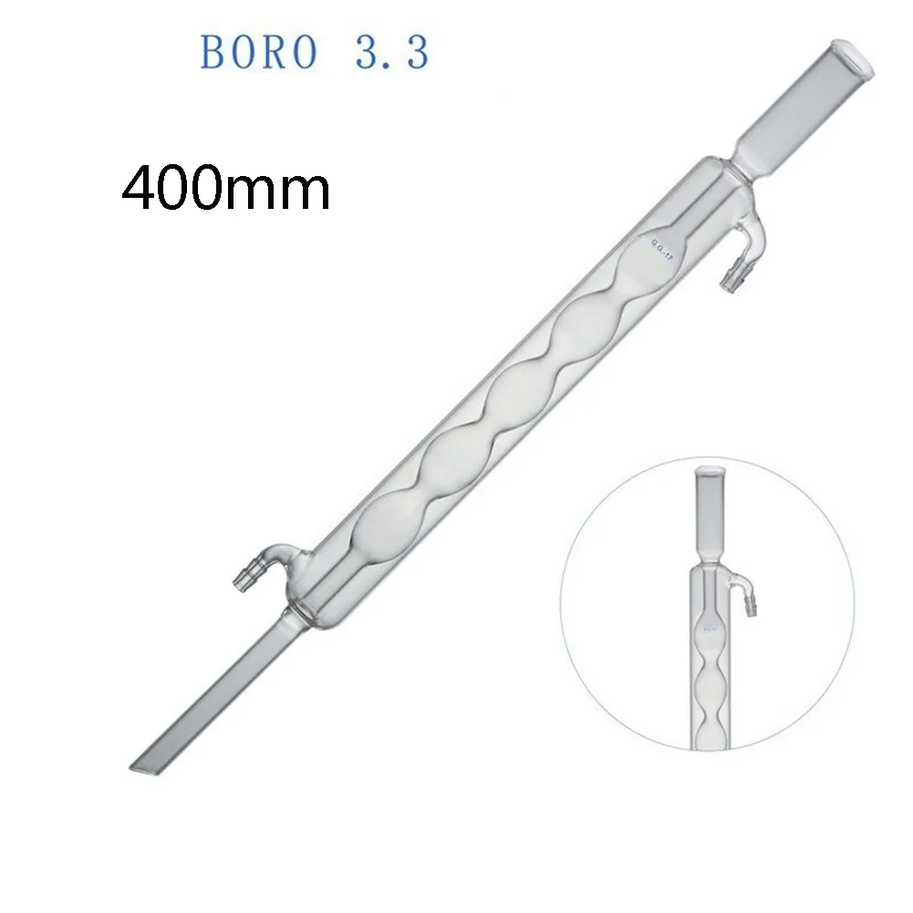 

400mm Allihn Condenser Borosilicate 3.3 Glass Heat Resistant Heavy Duty Customizable Scientific Lab Condensers- Pack Of 1