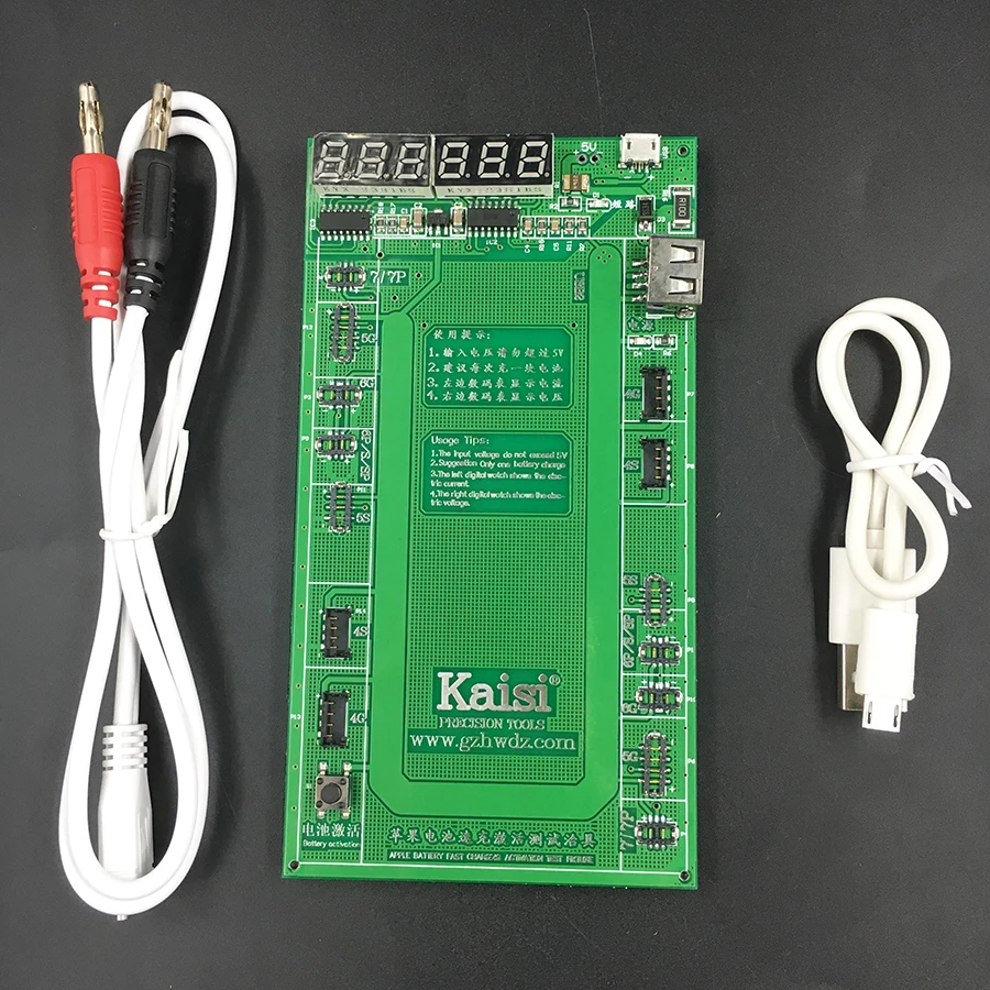 Плата зарядки аккумулятора Kaisi 9201 jig для телефона 7 Plus 6S 6 5 4 + кабель micro USB ремонта