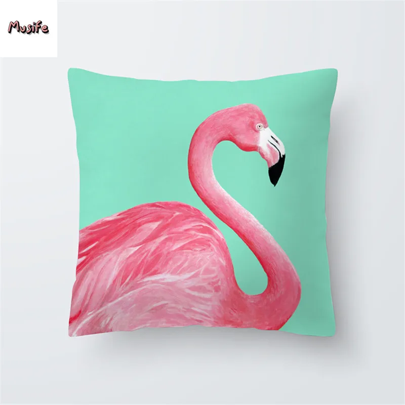 

Fronha decorativa flamingo, capa para almofada 45x45 folhas tropicais de de casa, sofa sala de estar, 10475
