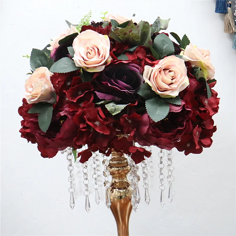 Декор для свадьбы в виде темно красного полусферического шара искусственная