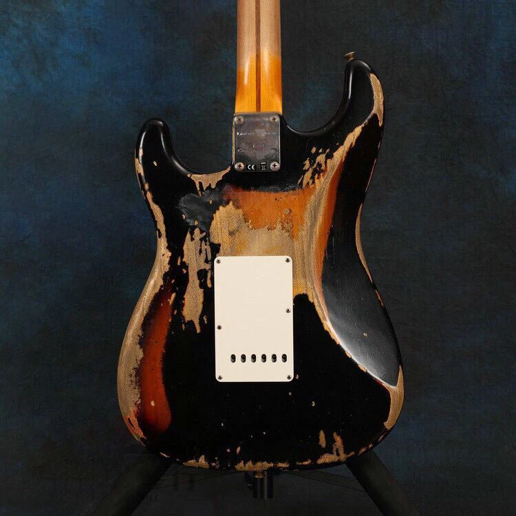 Новая Черная электрическая гитара с отверстиями, кленовый гриф, гитара ручной работы, ra реликс руками