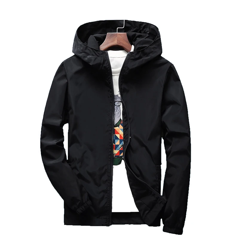 

2021 New Casual Men's Jacket Men's Outwear Windproof Print Jackets for Men Clothing Tops Fashion Solid color Zipper Jacket S-7XL