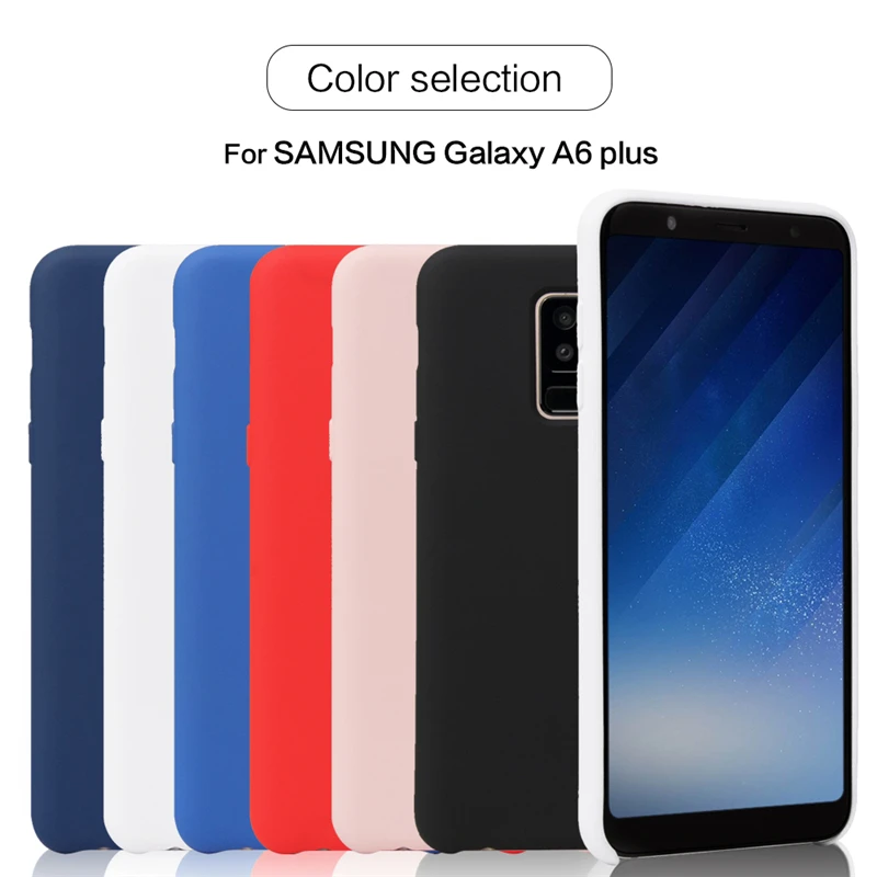 Чехол MAKAVO для Samsung Galaxy A6 2018 силиконовый тонкий матовый мягкий чехол Plus + телефона |