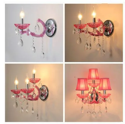 Европейский стиль детская комната спальня прикроватная настенная лампа розовый