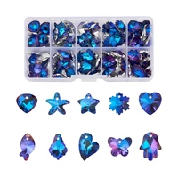 100pcsbox glass rhinestone pendants charms mixed shapes for jewelry making diy bracelet necklace earring accessories decor
